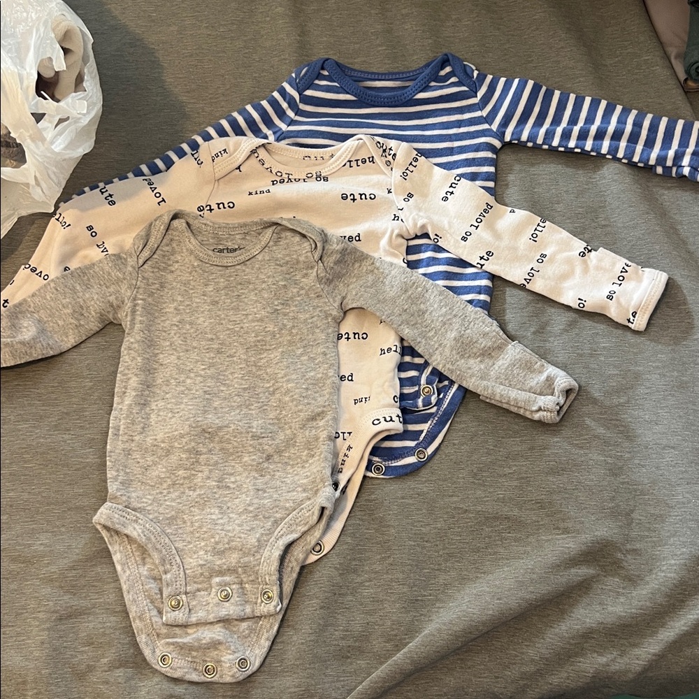 Carter's Heather 3piece Long Sleeve Bodysuit
